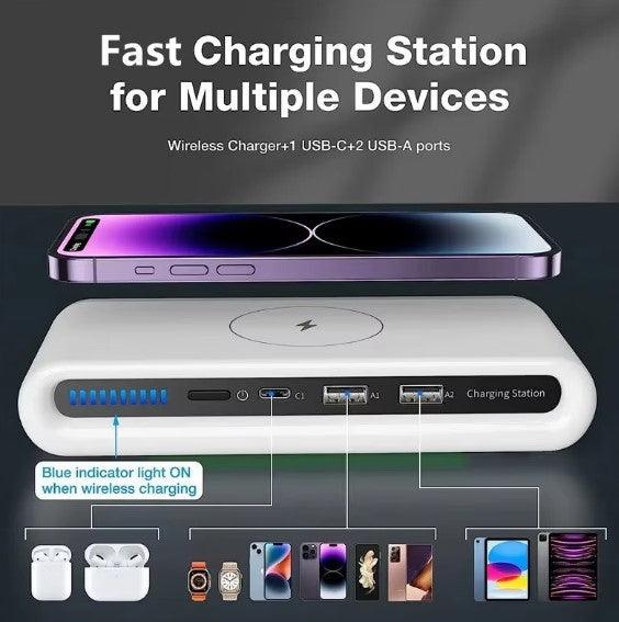 3-in-1 Wireless Charging USB Hub with Hidden Camera