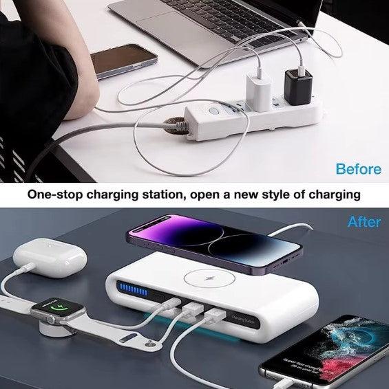 3-in-1 Wireless Charging USB Hub with Hidden Camera