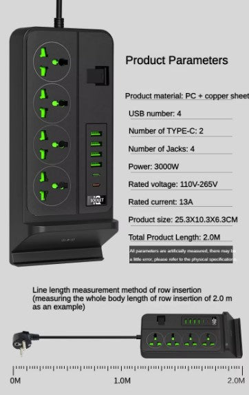 WiFi Hidden Camera Power Strip with Wireless Charging