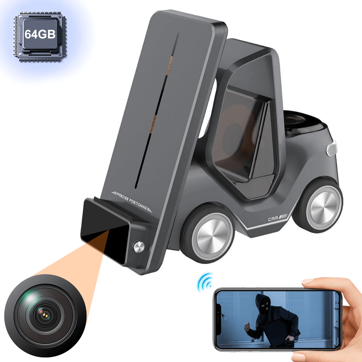 WiFi 3-in-1 Wireless Charging Stand with Hidden Camera