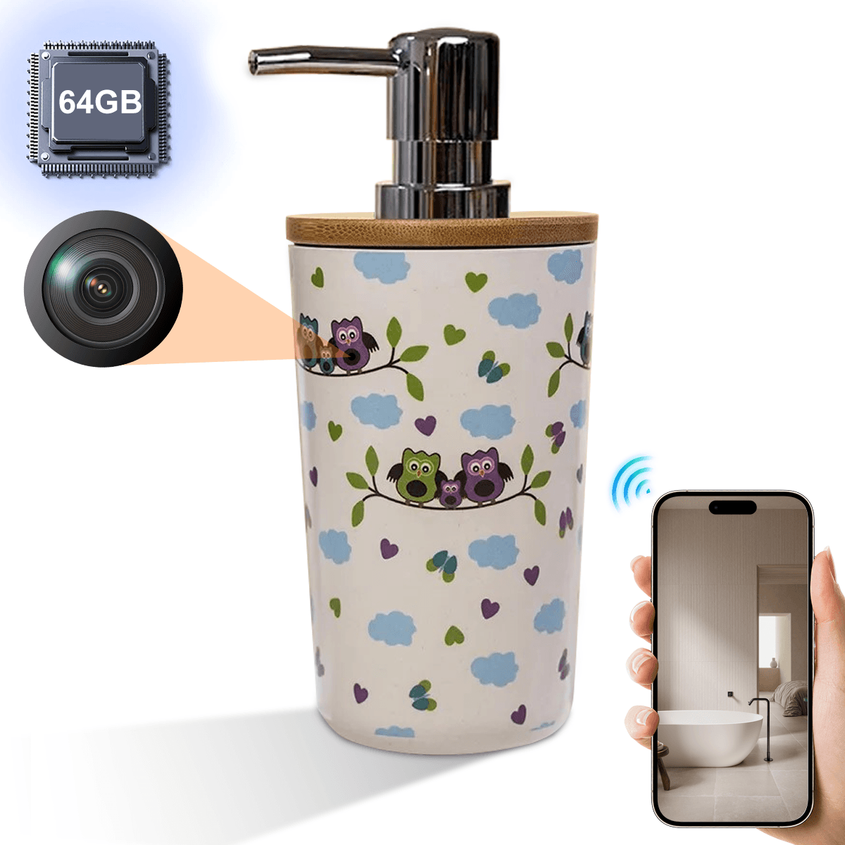 WiFi Hidden Camera in 300ml Dispenser