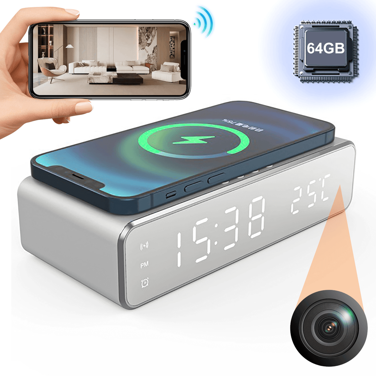 WiFi LED Clock with Hidden Camera