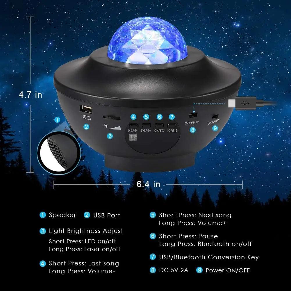 Starry Sky Bluetooth Projector WiFi Hidden Camera