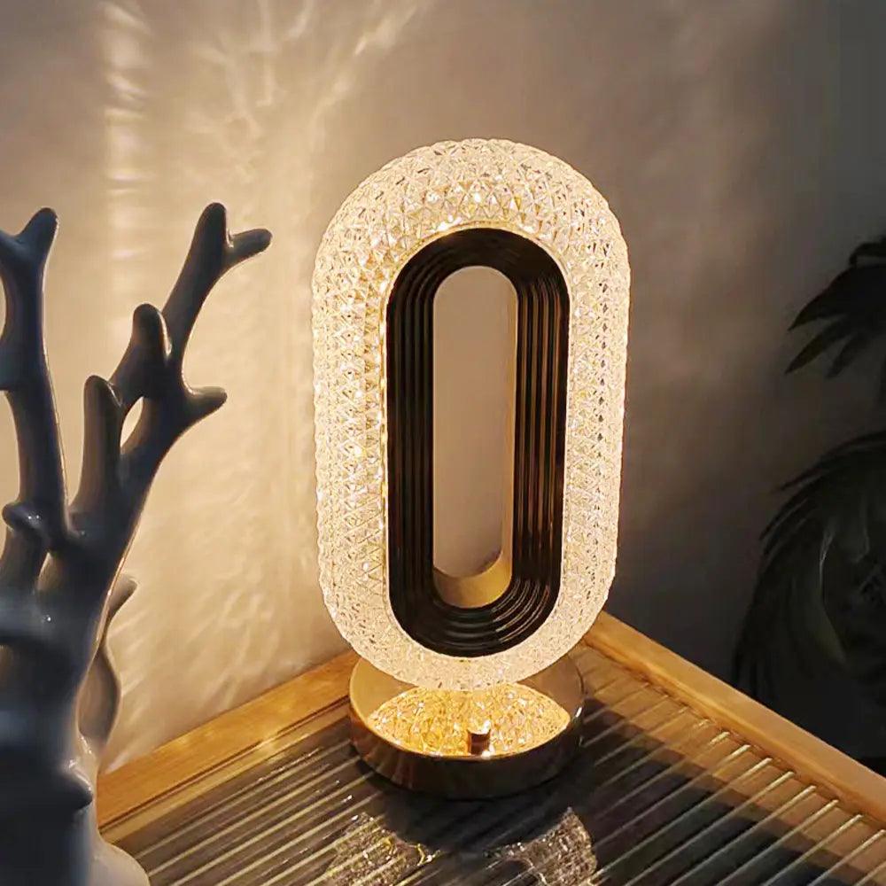 Crystal LED Table Lamp with Hidden Camera