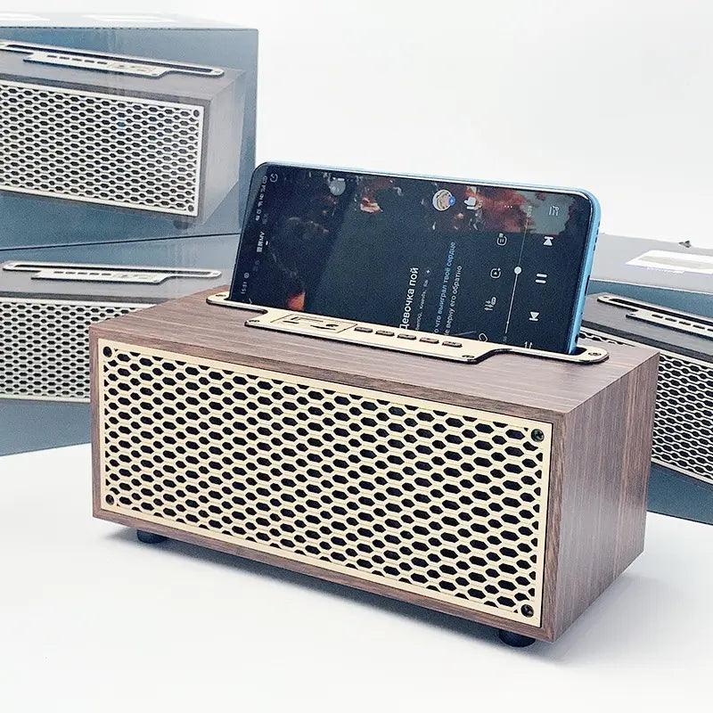 WiFi Vintage Wood Bluetooth Speaker with Hidden Camera