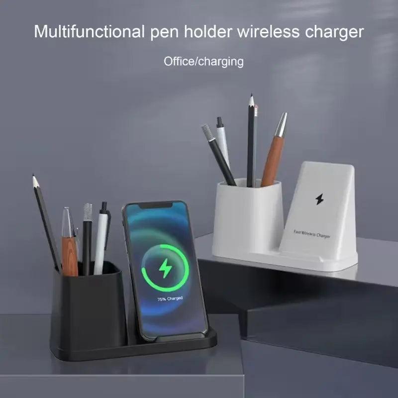 WiFi Hidden Camera 15W Wireless Charger & Pen Holder