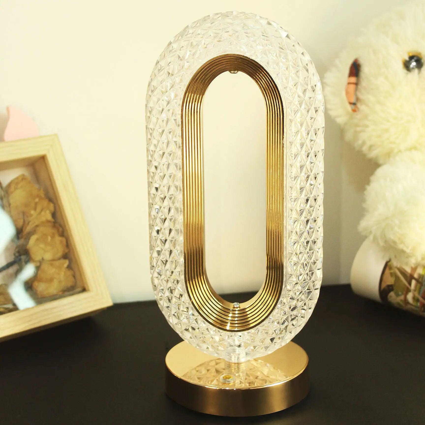 Crystal LED Table Lamp with Hidden Camera